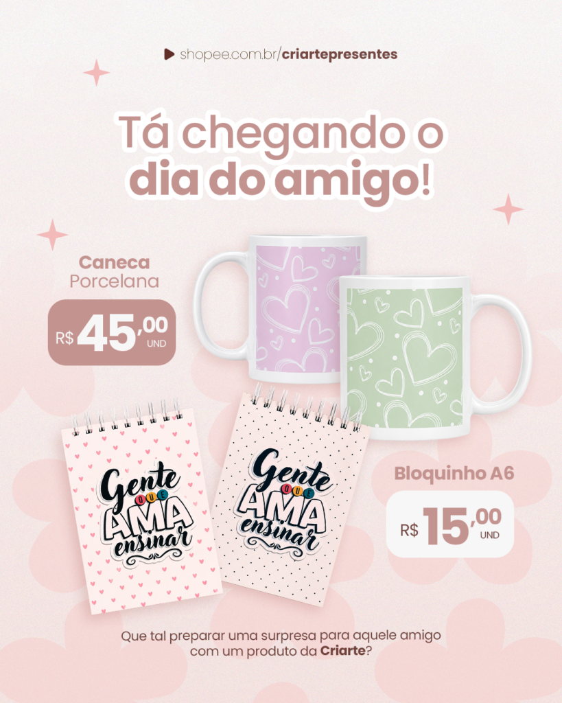 Conteúdo para redes sociais de papelaria personalizada