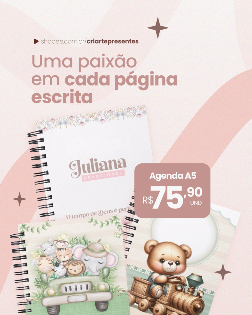 Design de post para redes sociais de papelaria personalizada